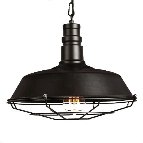 Lustre Rustique Industriel Grand Metal Noir