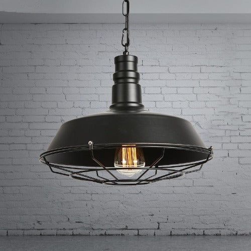 Lustre Rustique Industriel Grand Metal Noir
