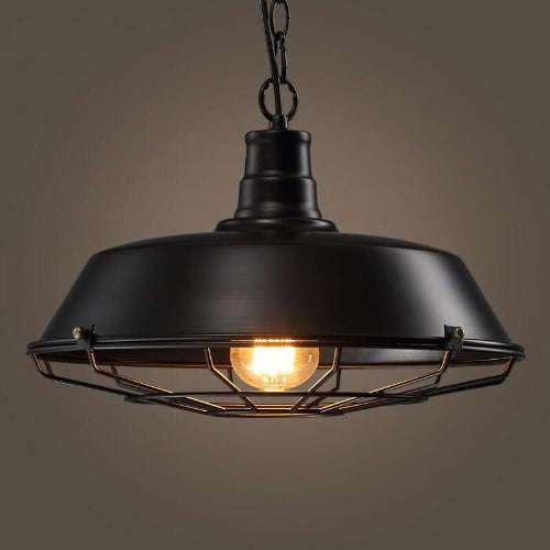 Lustre Rustique Industriel Grand Metal Noir