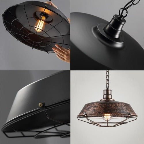 Luminaire lustre salon industriel rustique éclairage vintage métallique