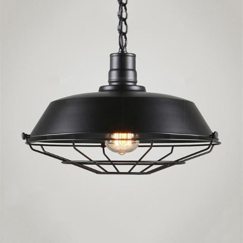 Suspension lustre industriel rustique salon éclairage vintage design authentique