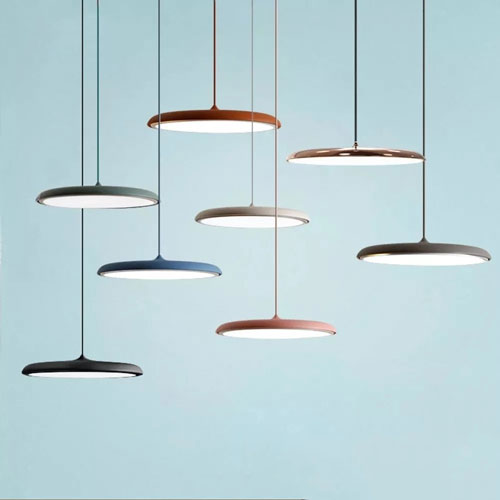 Lustre salon moderne led plat circulaire simple