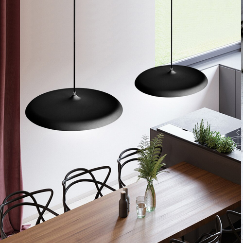 Lustre salon moderne rond LED éclairage circulaire design élégant