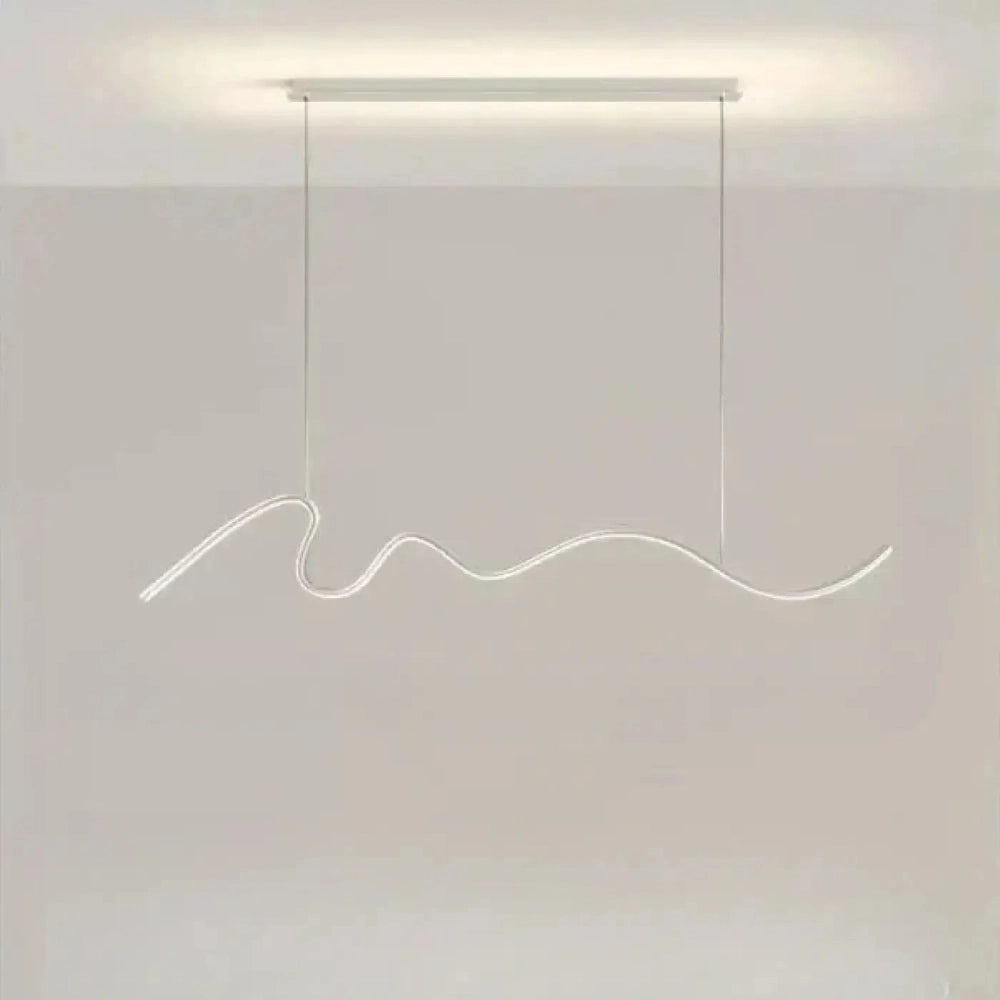 Lustre Led Ruban Ondule Noir Dimmable