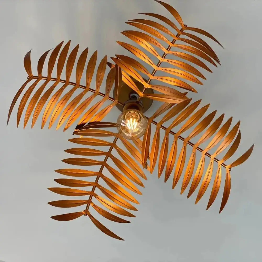 Lustre Metal Palmier Dore Tropical Design
