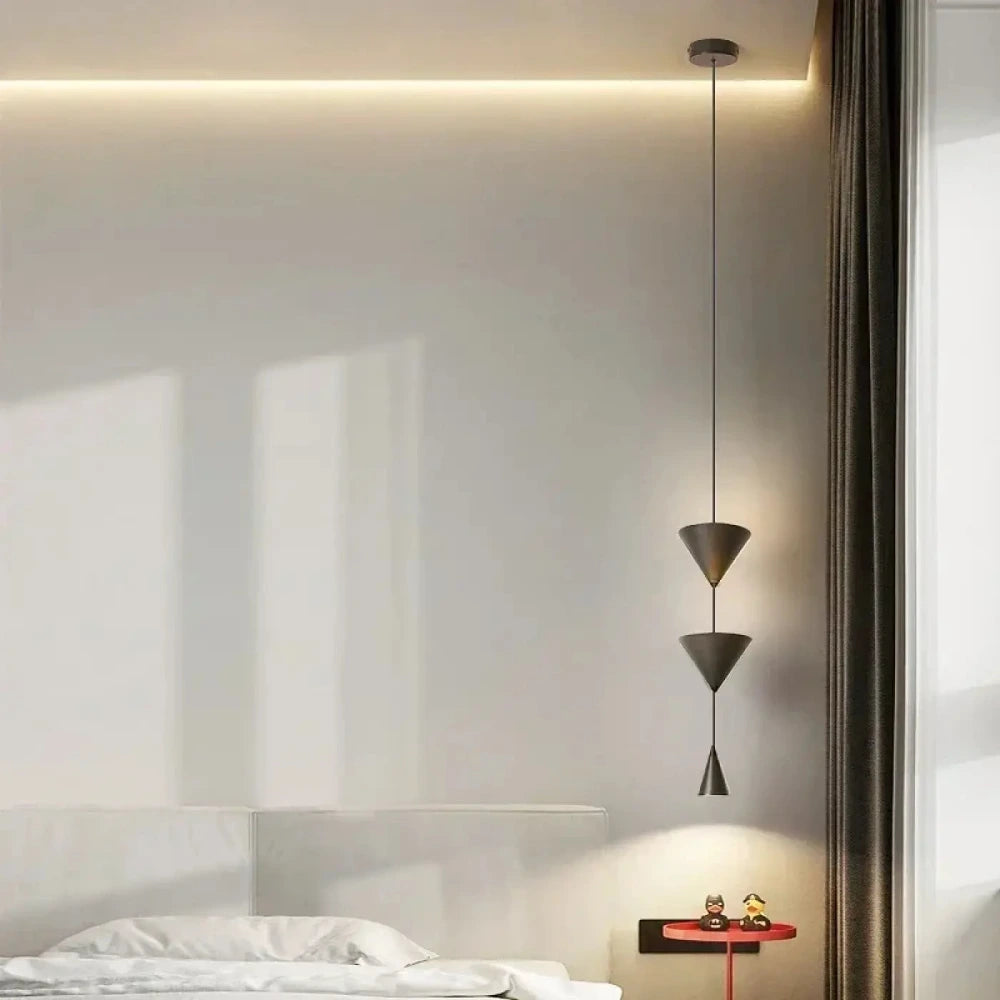 détail diffuseur acrylique lustre sablier câble tressé 150 cm
