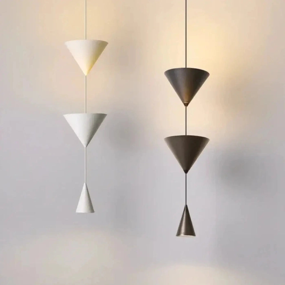 Lustre Metal Sablier Double Cone