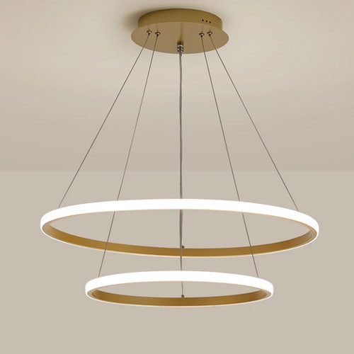 Suspension moderne anneaux lumineux lustre design circulaire