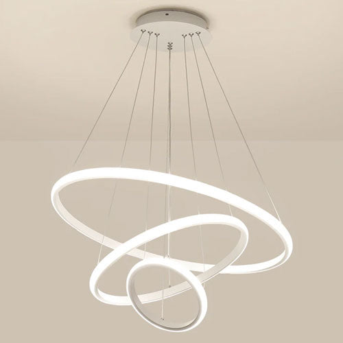Luminaire suspension anneaux modernes circulaire design élégant