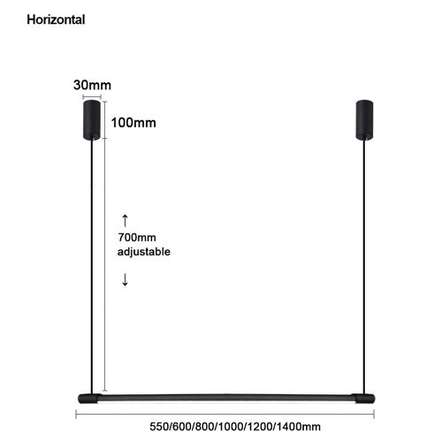 Lustre salon moderne vertical dimmable éclairage ajustable design contemporain