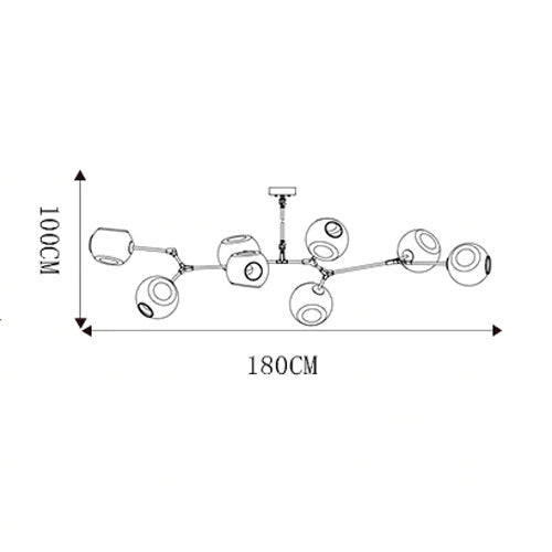 Luminaire lustre bulles verre salon moderne suspension design raffiné