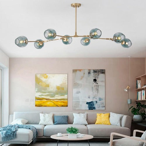 Luminaire salon moderne bulles verre suspension design contemporain chic