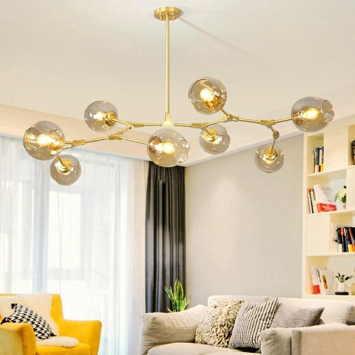 Suspension lustre moderne bulles verre salon éclairage sphérique tendance