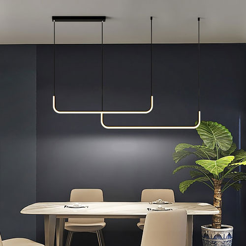 Ligne lustre épuré moderne suspension linéaire design minimaliste