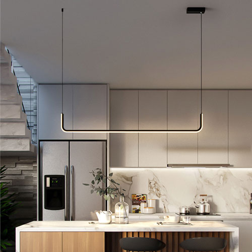 Lustre noir minimaliste