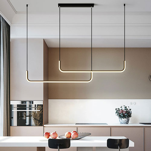 Lustre pour salon double ligne minimaliste