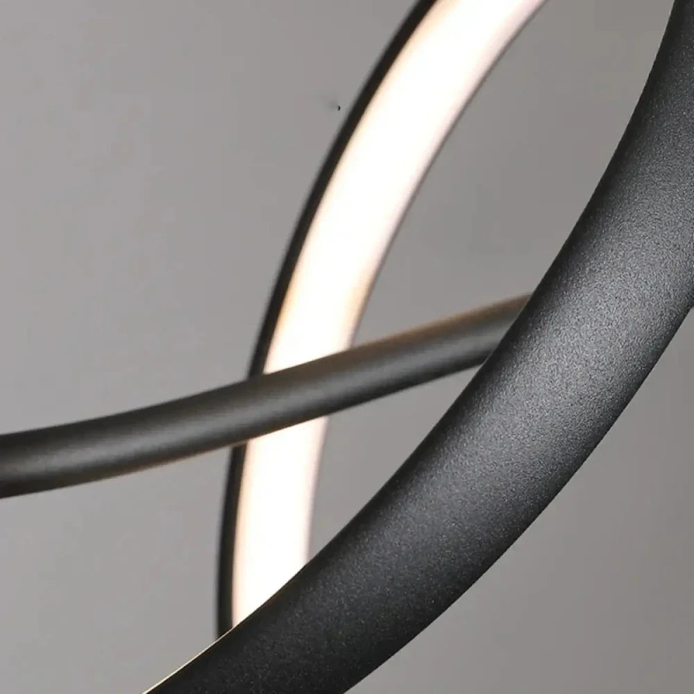 Lustre Noir Ondule Lineaire Led