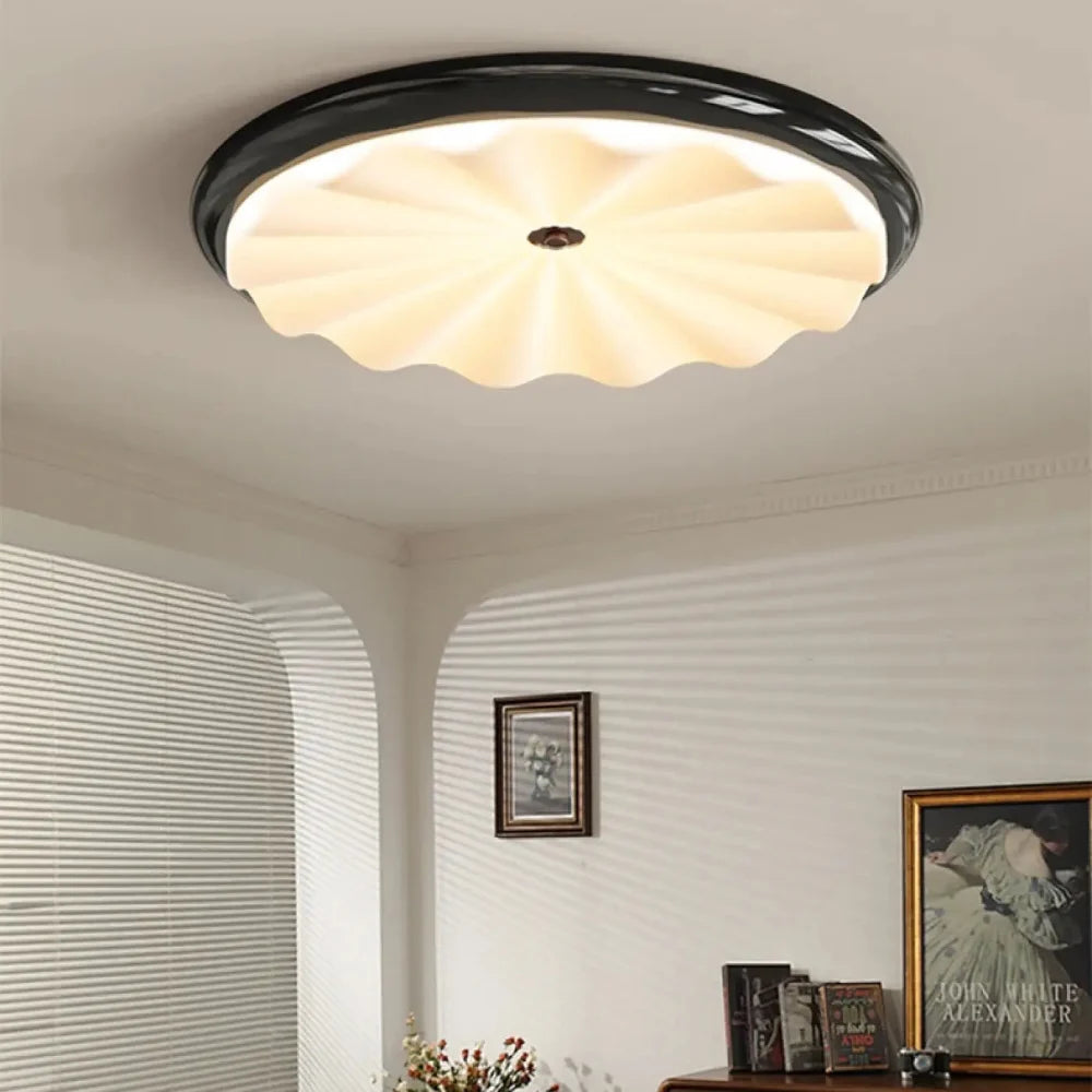 Lustre Plafonnier Fleur Blanc Led Moderne