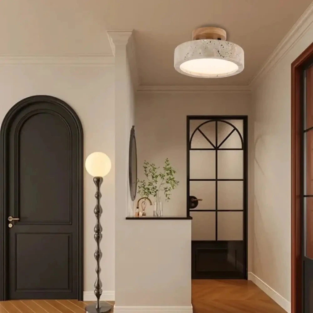 Lustre Plafonnier Mineral Bois Led Halo