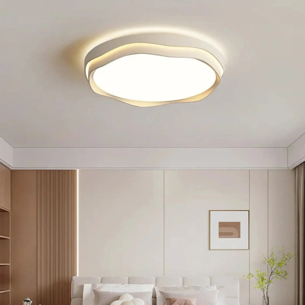 Lustre Plafonnier Ondule Bois Led Naturel