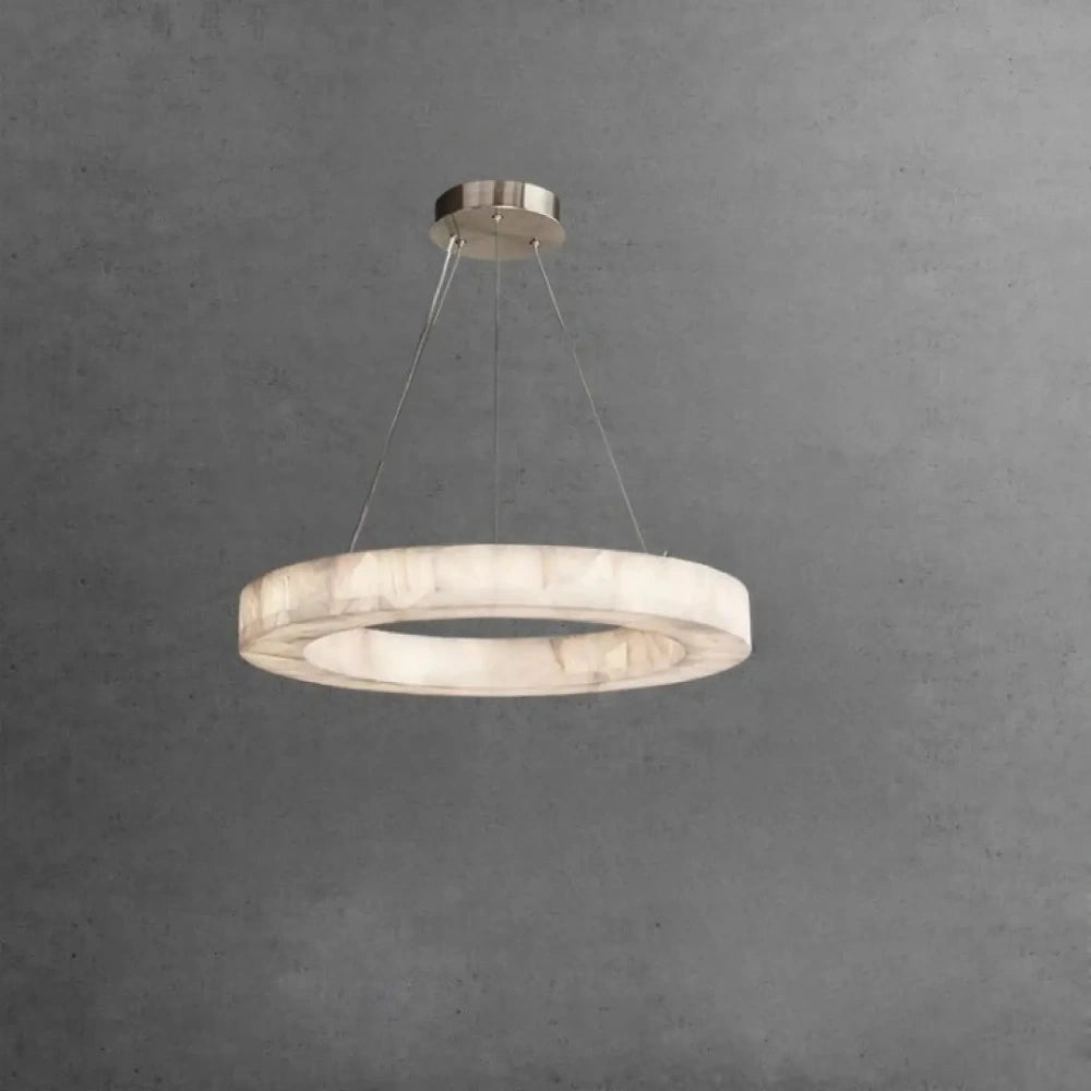 Lustre salon suspension anneau LED XXL 120 cm acier blanc