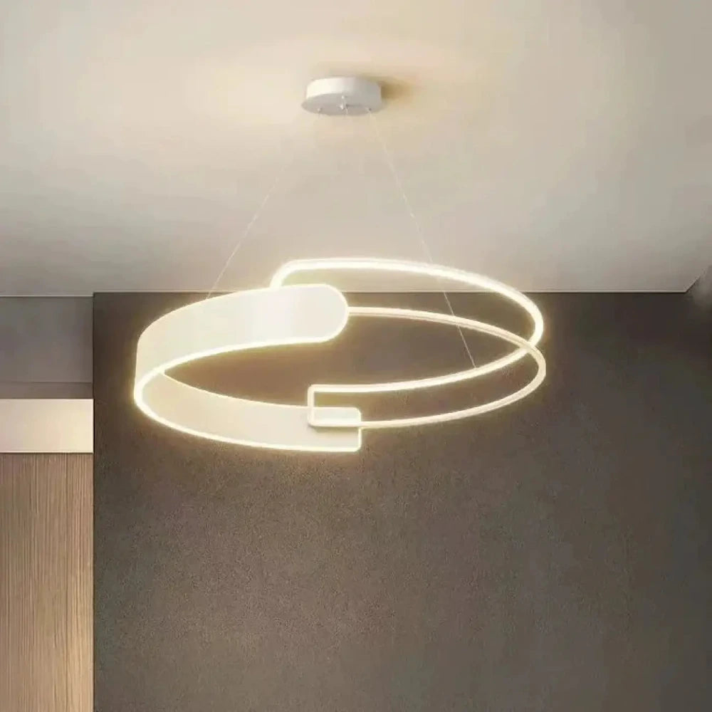 Lustre Salon Anneaux Imbriques Led Design