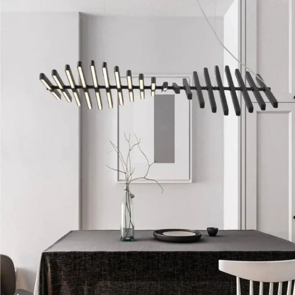 Lustre Salon Arete Led Noir Lineaire