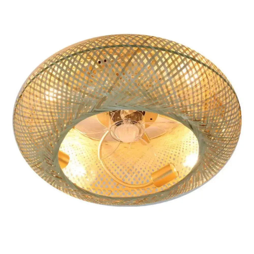 Lustre Salon Bambou Tresse Plafonnier Naturel