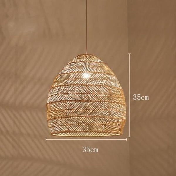 Lustre salon bois en bambou naturel