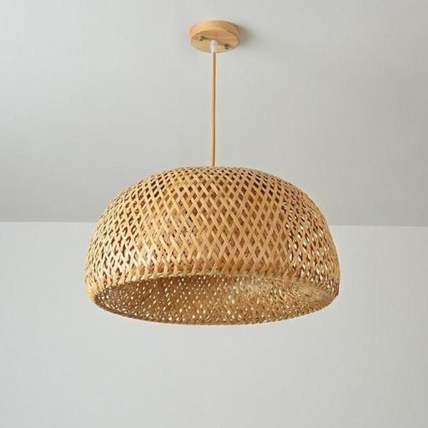 Lustre design salon bois original éclairage naturel créatif authentique