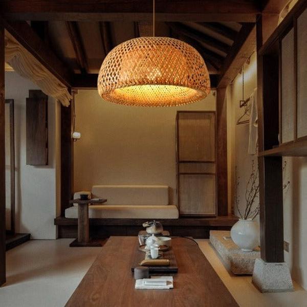 Lustre salon bois original