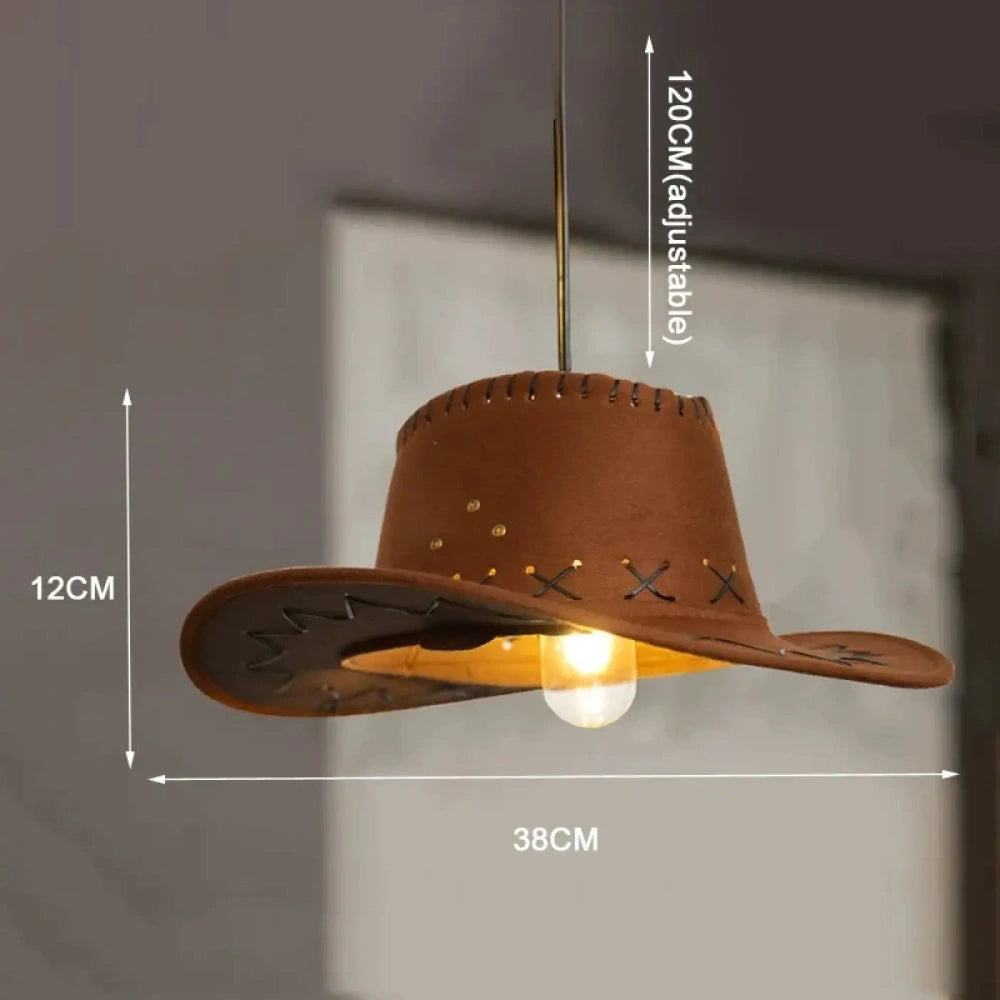 Lustre Salon Chapeau Western Métal Industriel