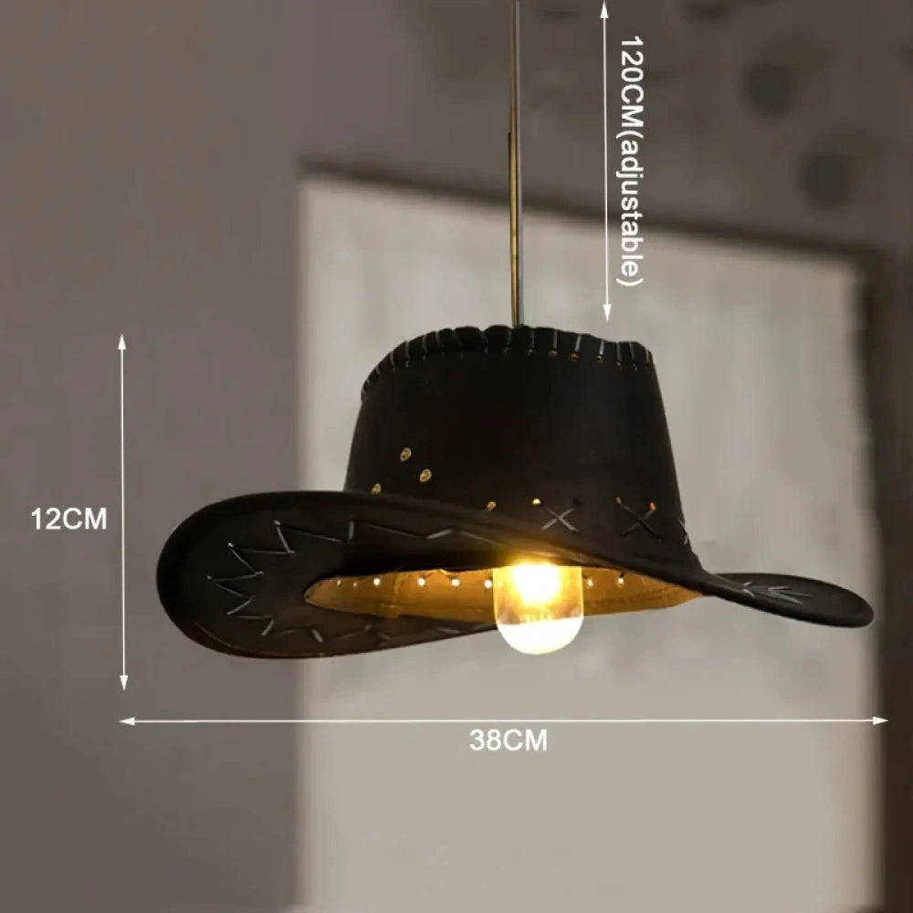 Lustre Salon Chapeau Western Métal Industriel