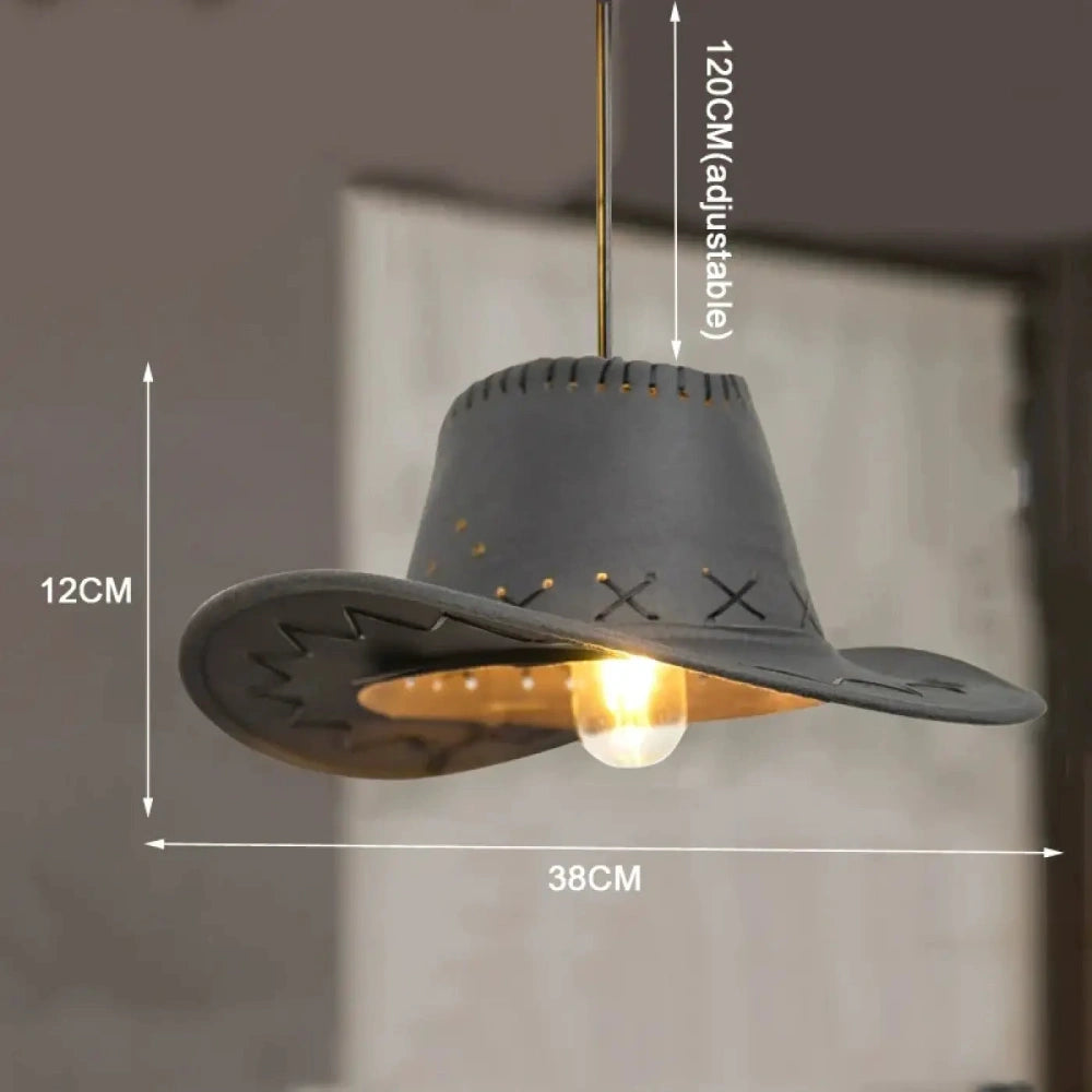 Lustre Salon Chapeau Western Métal Industriel