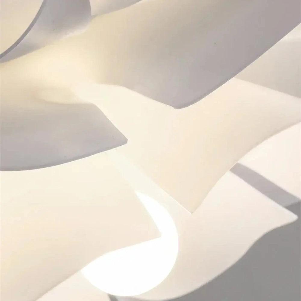 Lustre Salon Fleur Petales Blanc Design