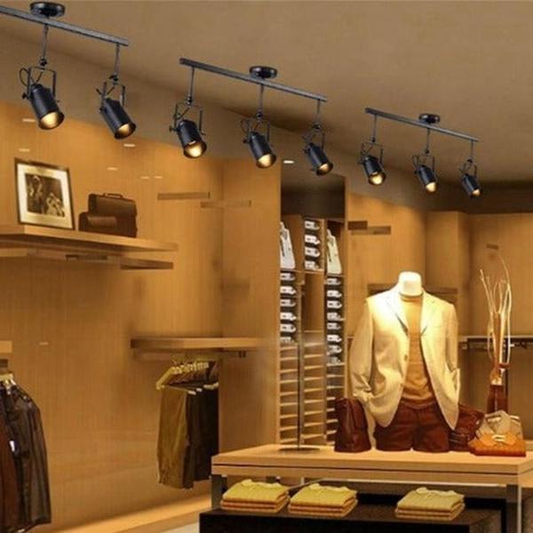 Suspension lustre industriel salon spot éclairage vintage design métallique