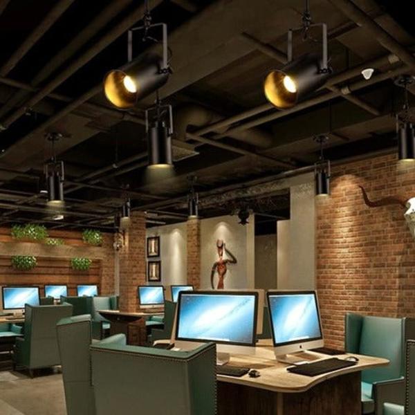 Luminaire lustre salon industriel spot éclairage directionnel vintage