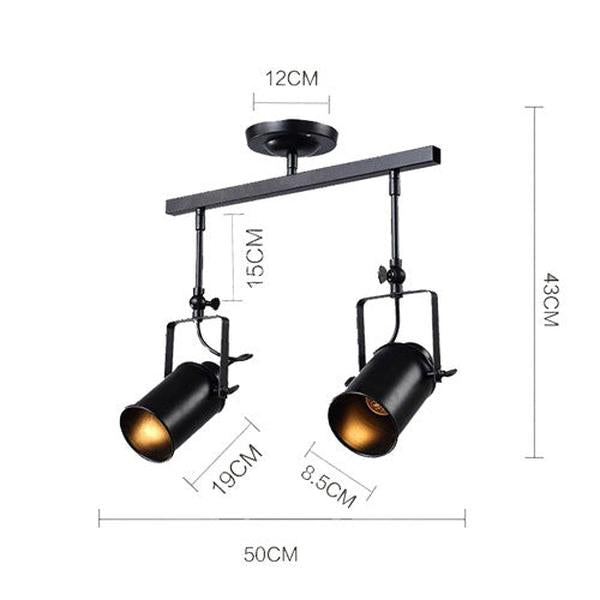 Lustre Salon Industriel noir en fer