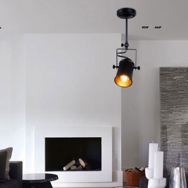 Lustre salon industriel spot éclairage directionnel design vintage métallique