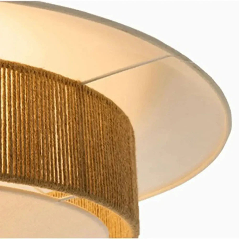 Lustre Salon Jute Plat Japandi Naturel