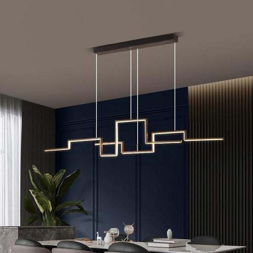 Lustre salon moderne barre LED éclairage linéaire design géométrique