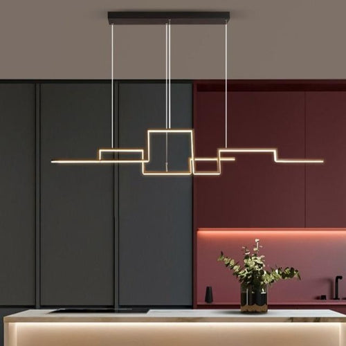 Lustre Salon Moderne noir à led