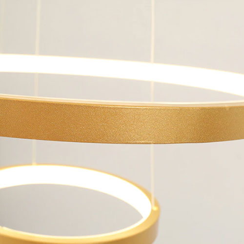 Lustre salon moderne deux cercles LED éclairage circulaire design
