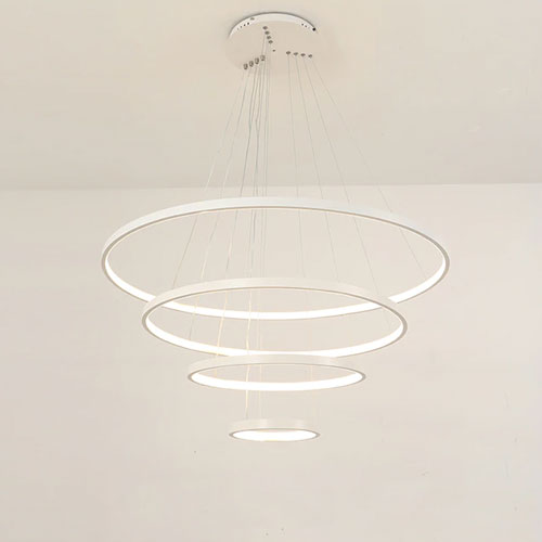 Luminaire lustre moderne salon cercles LED éclairage design sophistiqué