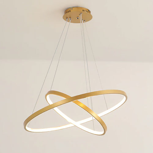 Luminaire lustre salon moderne cercles LED éclairage géométrique sophistiqué