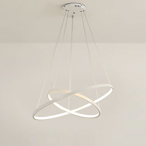 Lustre design moderne salon cercles LED éclairage circulaire contemporain