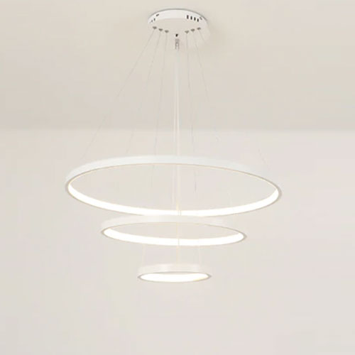Luminaire moderne lustre salon cercles LED éclairage design géométrique