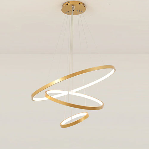 Lustre contemporain salon moderne cercles LED éclairage circulaire