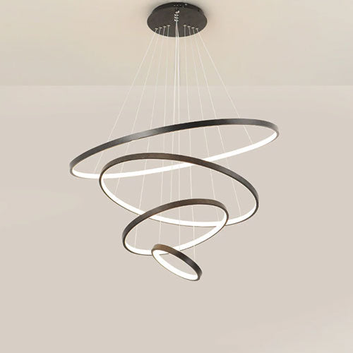 Lustre salon moderne cercle LED éclairage circulaire design contemporain