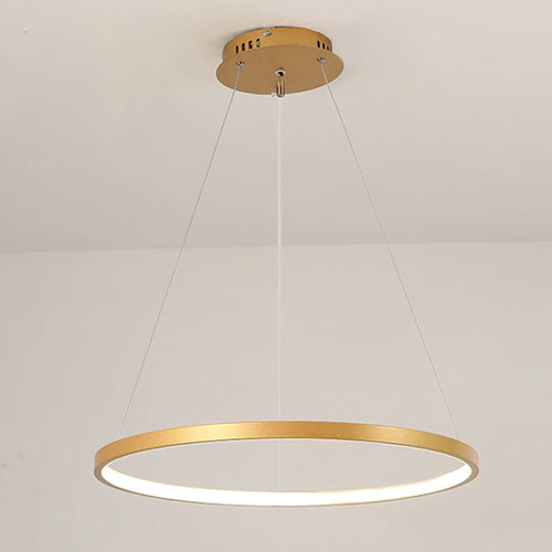 Lustre salon moderne LED trois cercles blancs éclairage multi-circulaire